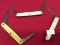 3 Pocket Knives ( 2 Blade Camillus New York, 2 Blade Kutmaster, 1 Blade Unk