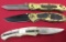 3 Pocket Knives Single Blade ( 2 Frost, 1 Timber Wolf Made in China)