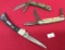 3 Pocket Knives (1 Blade Parker-Frost USA, 3 Blade Unknown, 2 Blade USA)