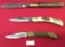 3 Pocket Knives Single Blade ( 1- Pakistan, 1 Winchester Piece Missing, 1 p