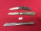 3 Pocket Knives Single Blades ( 1-Barracuda,1-Klein Tools,1-Unknown)