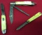 3 Pocket Knives (2 Blade Richards Sheffield England, 1 Blade USA, 1 Blade U
