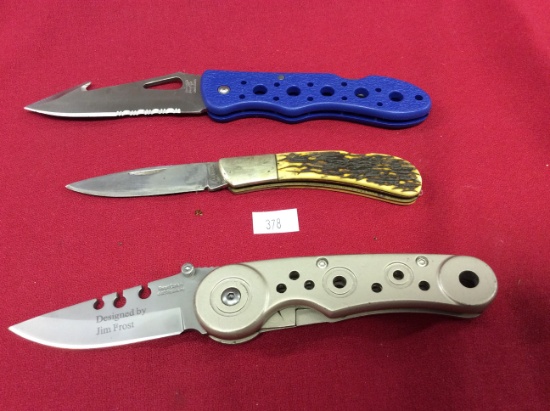 3 Pocket Knives Single Blade ( Made in China)