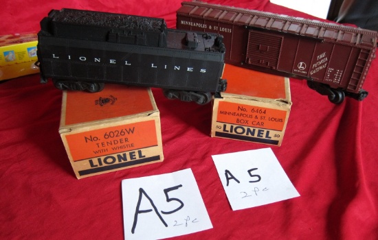 Lionel 6026 With Tender Whistle & 6464 Minneapolis & St. Louis Box Car