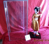 Maiko Geisha Doll, 19 inches Tall, w/ Tags & Glass Case