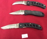 3 Pocket Knives Single Blade all Barracuda(Made in China)