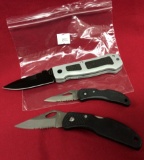 3 Pocket Knives Single Blade All Made in China