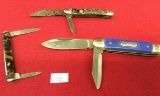 3 Pocket Knives 2 Bladed (1 Ideal,2 Unknown)