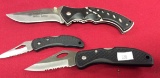 3 Pocket Knives Single Blades ( 1-Smith & Wesson Cuttin' Horse, 1 Maxam, 1-