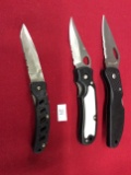 3 Pocket Knives Single Blade (1 Frost, 1-Barracuda,1-Maxam ) (China)