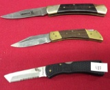 3 Pocket Knives Single Blade (1-Parker-Frost, 1- Barracuda(China),1-Pakisst