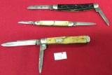 3 Pocket Knives Single Blade ( 1- Western, 1-A.W.Wadsworth, 1-Camillus)