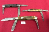 3 Pocket Knives 3 Blades ( 1-Camillus, 1-USA,  1- Colonial)
