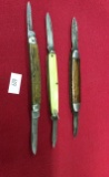 3 Pocket Knives 2 Blades ( 1-Krusius Germany, 1-Camillus USA, 1- Unknown)