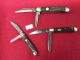 3 Pocket Knives 2 Blades ( 1-ImperialUSA, 1- Schrade USA, 1- Boker USA)