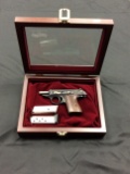 Walther 75th Anniversary PPK Etching, 9 MM Pistol With Hard Case, Wooden An