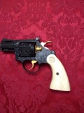 Colt Diamondback .38 Special: 24k Gold Plated Hammer & Trigger,  Ivory Grips, Colt Medallions