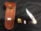 Ka-Bar Pocket Knife with Leather Sheath