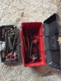 Toolbox with assorted Hitch Pins & Misc.