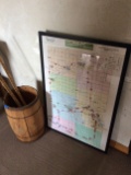 Wabash Co. Map & Nail Keg With Yard Sticks