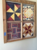 Framed Window with Quilt Patches
