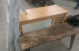 Wooden Ladder, Bench & Desk