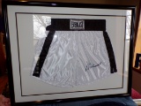 Muhammad Ali Signed Boxing Shorts in Framed Display with Certificate of Aut