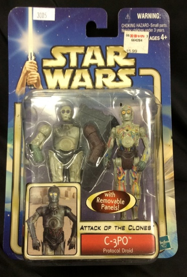 Star Wars Attack of the Clones C-3PO Protocol Droid with Removable Panels