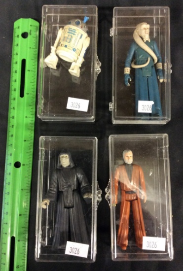 4 Star Wars Figures: R2D2, Palpatine, Bib Fortuna, Obi-Wan Kenobi