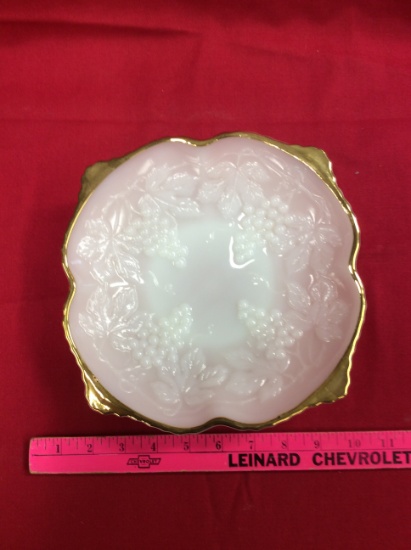 Milk Glass Grape Pattern Plate