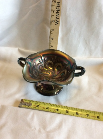 Carnival Glass Pedestal Compote