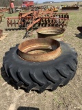 Armstrong 18.4R38 tire and two rims