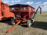 J & M seed wagon with Unverferth hydraulic auger and Korey 6072 running gear