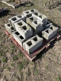 Skid of concrete blocks