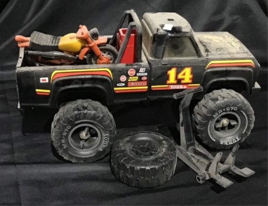 Tonka truck, dirtbike and accessories