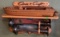 Chris Craft Wooden Display with Boat and Horns 28”x8.5”x18”