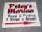 Metal Double-sided Petey’s Marina sign 24”x18”