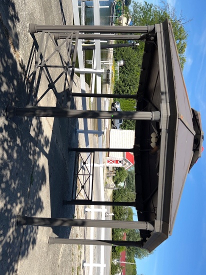 Metal Gazebo with Lights and Ceiling Fan 15’x15’- Center Height 123”