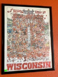 Vintage John Holladay Wisconsin Poster - Wisconson Badgers - 19.5”x25.5