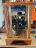 Hunting Squirrel in wooden case (has 2 cracked glass panes) 17”x26”x16”