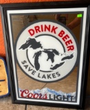 Coors Light - Drink Beer Save Lakes Mirror 19.5”x25.5”