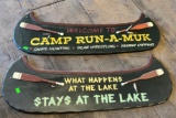 (2) Wooden Canoe Signs 30”x10”