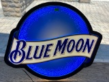 Lighted Blue Moon Sign 21”x18”