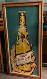 Vintage Tin (1930’s/1940’s) Miller High Life Beer Sign in ornate frame 36.25”x72”
