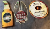 (3) Signs - Metal Tito’s 18” - Fender Road Worn Players Union 1946 12.4”x21” - It’s 5 o’clock Somewh