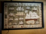Ventis Secundis Nautical picture framed 46”x32”