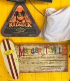 Margaritaville Wooden sign 38.5”x17.5”, Plastic Redneck Vintage Foxworthy sign 23”x21”