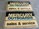 (2) Mercury Outboards Sale and Service inserts for lighted signs 60.5x35.5