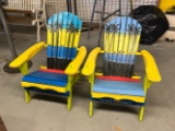 2- Folding wooden chairs