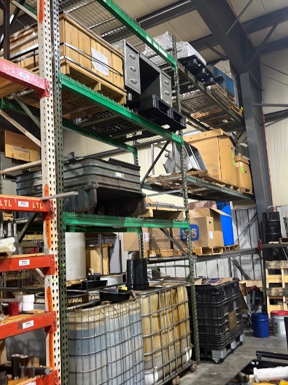 Pallet racking three 34" wide end standards 6 8ft cross, 6 14ft cross members, no contents